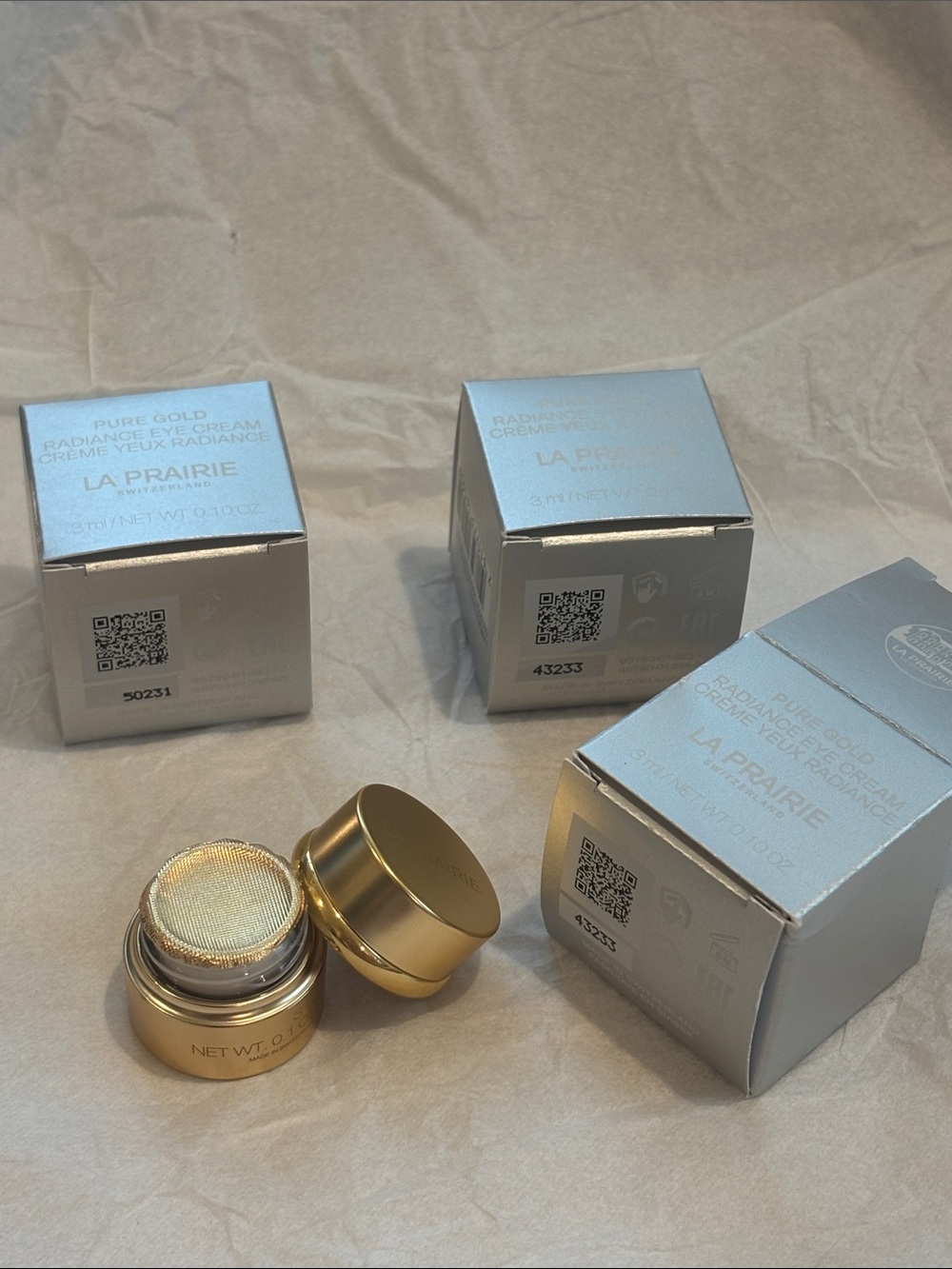 La Prairie Pure Gold Radiance Eye Cream (3mlx 3 jars)